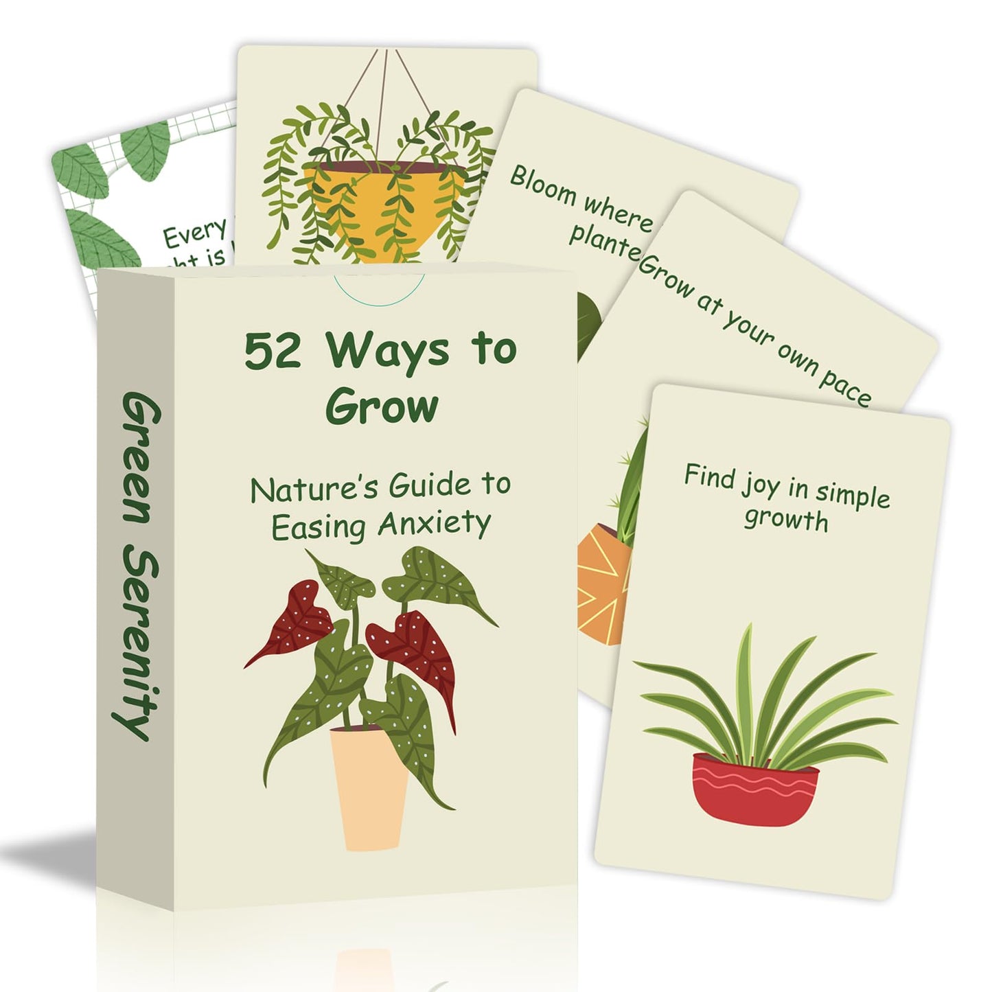Plant Affirmation Cards for Women Balance — 52 Positive and Motivational Cards Double-Sided Daily Affirmation Cards Deck for Women Plant Lovers for Therapy Meditation Self-Care and Mindfulness