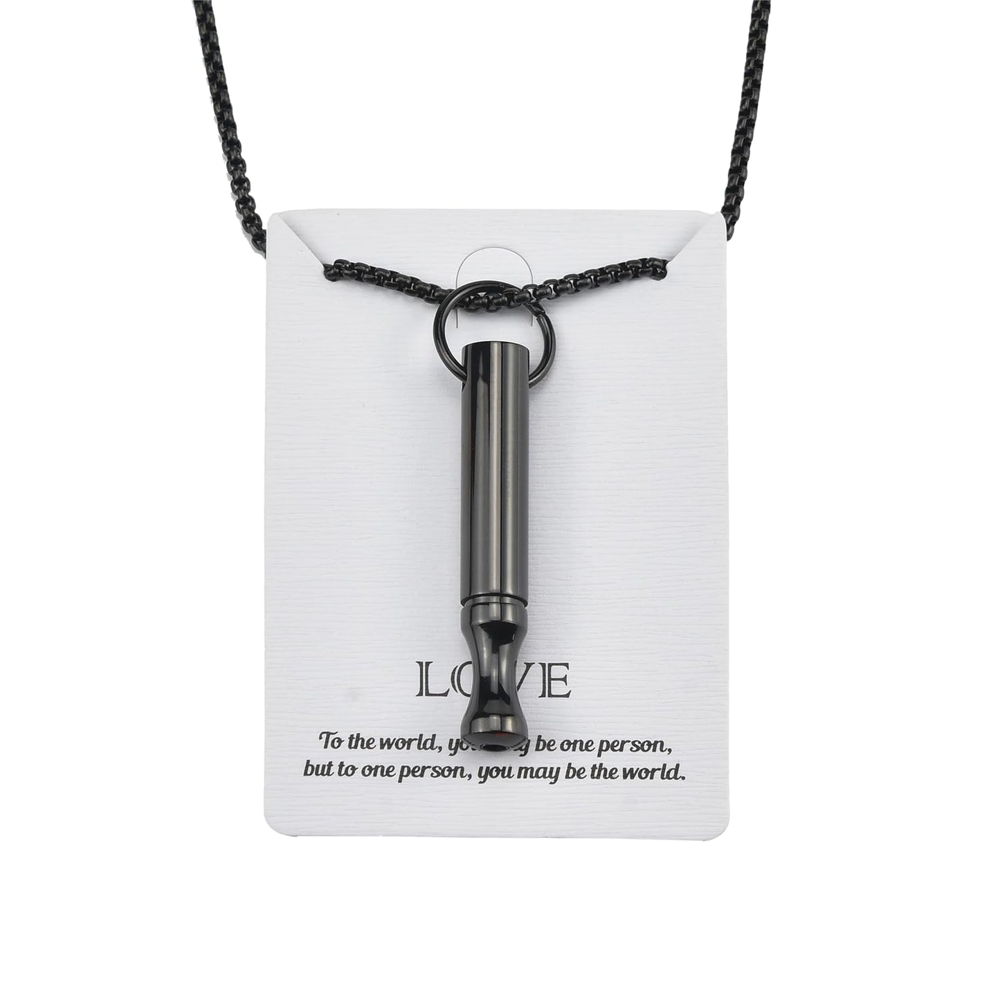 AKIRO Stainless Steel Mindful Breathing Necklace Anxiety Breathe Necklace Anxiety Breathing Tool Anxiety Stress Relief Tool for Mindfulness Meditation Stress Relief Relaxation Sleep (Black)