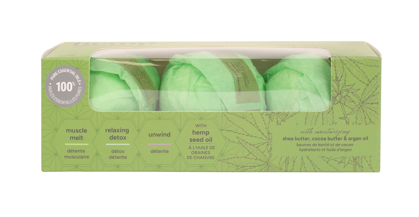 RELAXUS Luxurious Bath Bomb Gift Sets Perfect Bubble Spa Bath Self-Care for Teens and Adults (Hemp Bath Bombs Pack)