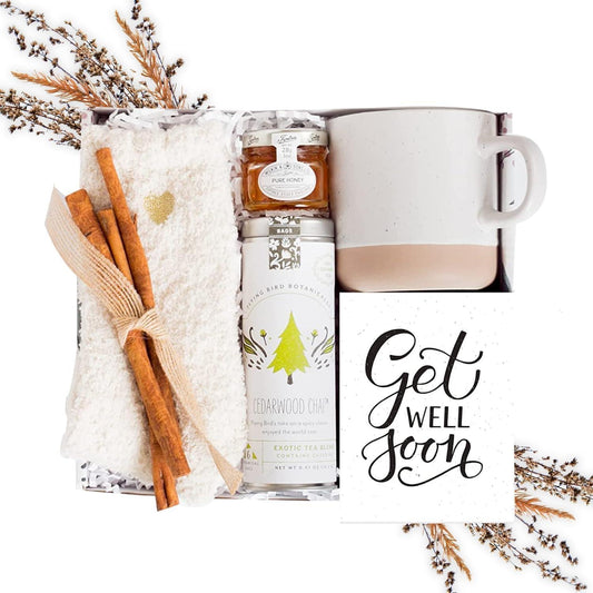 Get Well Soon Comforting Gift Basket for Women Soothing Self Care Box with