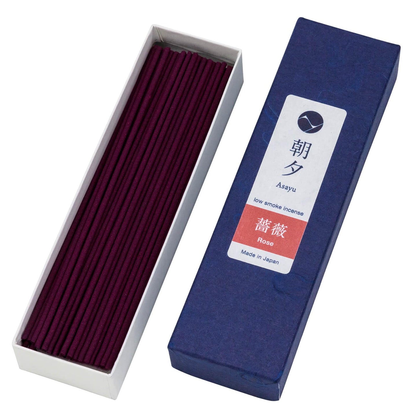 Asayu Japanese Low Smoke Rose Incense Sticks 20g Sample Size 100% Made in Japan with Less Irritation Non-Toxic Incense for Evening Relax Yoga Meditation or Mindfulness