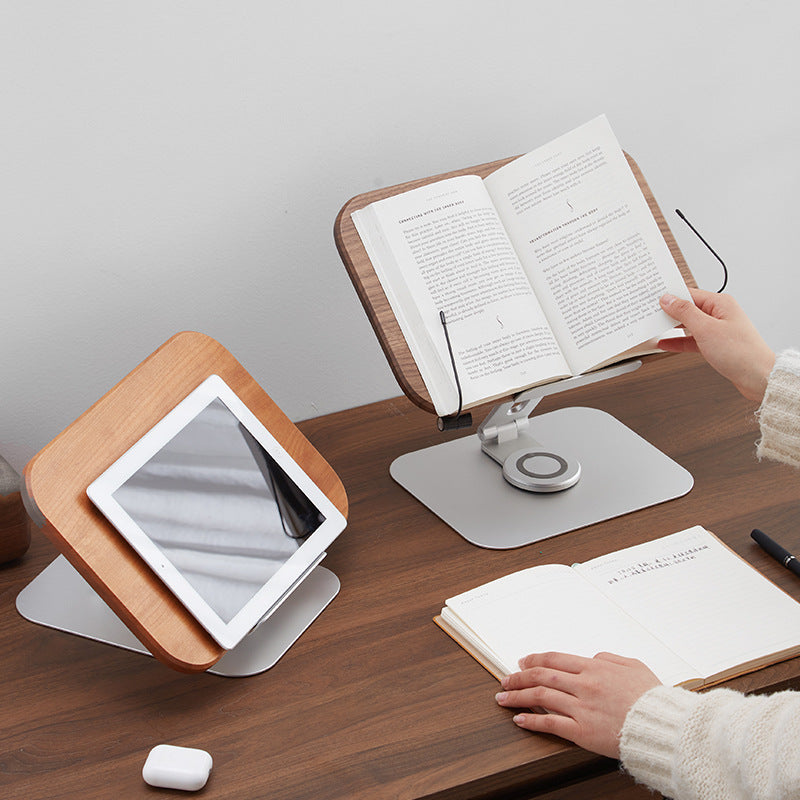 Adjustable Wooden Reading Stand for Tablets and Books